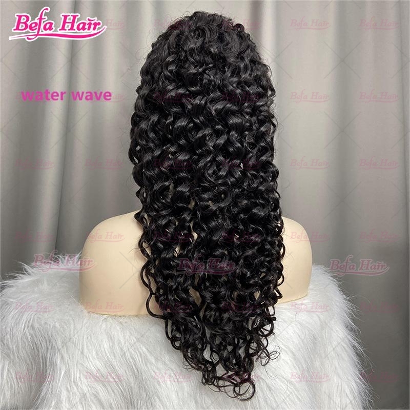 Natural Black 200% Density Virgin Human Hair Wigs Water Wave Wig 2x6 4x4 5x5 13x4 13x6 360 Lace Wig
