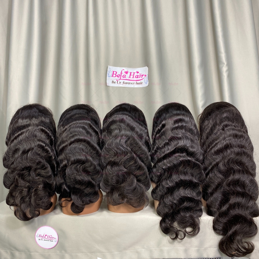 Wholesale Natural Black 2x6 4x4 5x5 13x4 13x6 360 Lace Body Wave Wig Pre Plucked 200% Density Virgin Human Hair Wigs