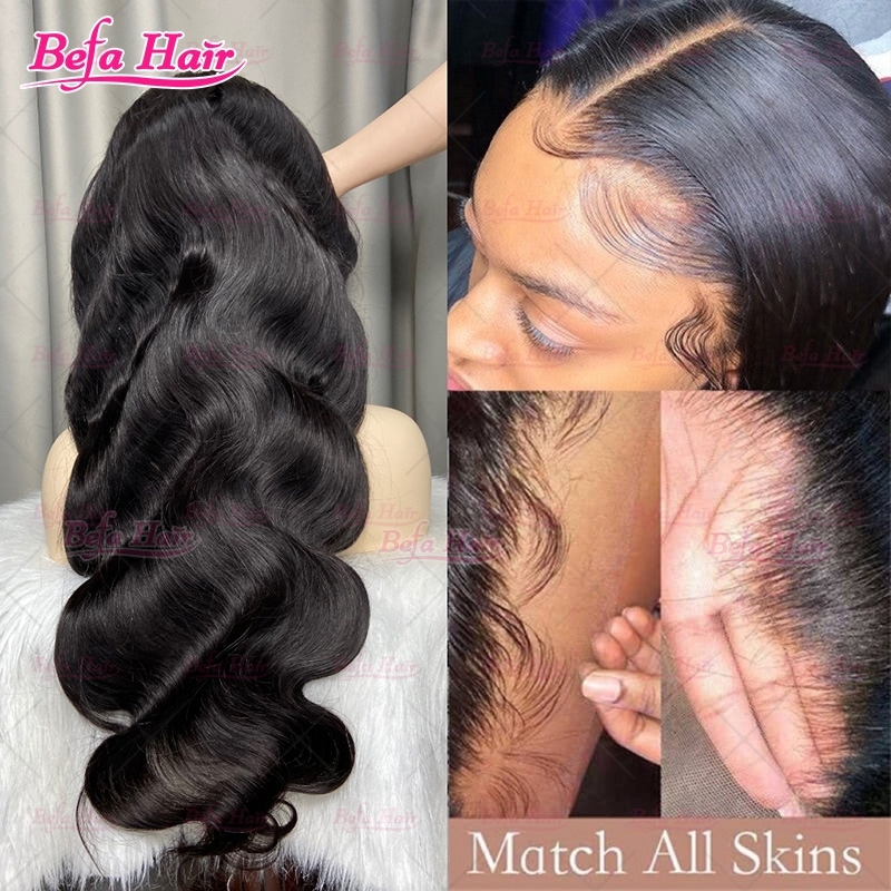 Wholesale Natural Black 2x6 4x4 5x5 13x4 13x6 360 Lace Body Wave Wig Pre Plucked 200% Density Virgin Human Hair Wigs