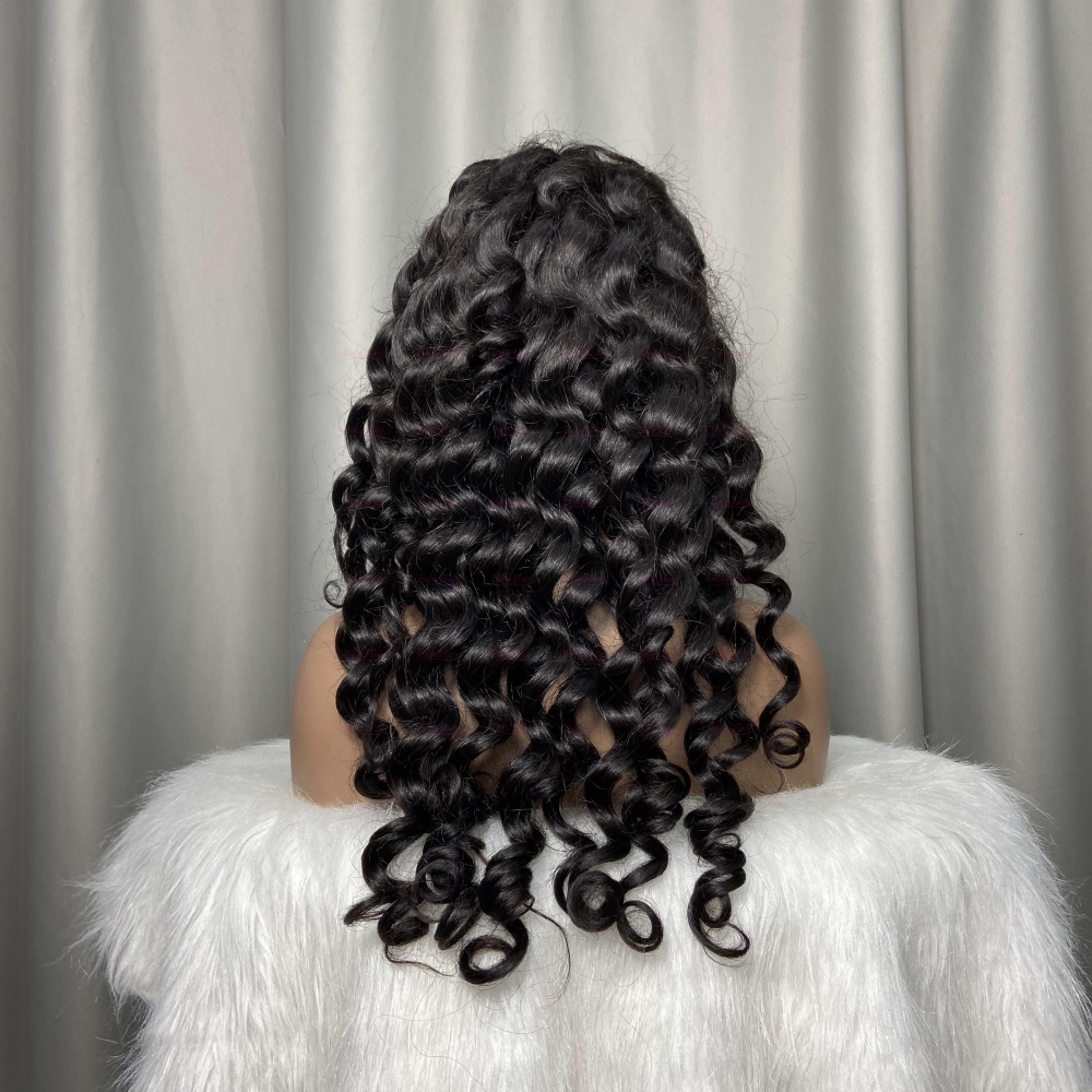 Natural Black 200% Density Virgin Human Hair Wigs Loose Wave Wig 2x6 4x4 5x5 13x4 13x6 360 Lace Wig