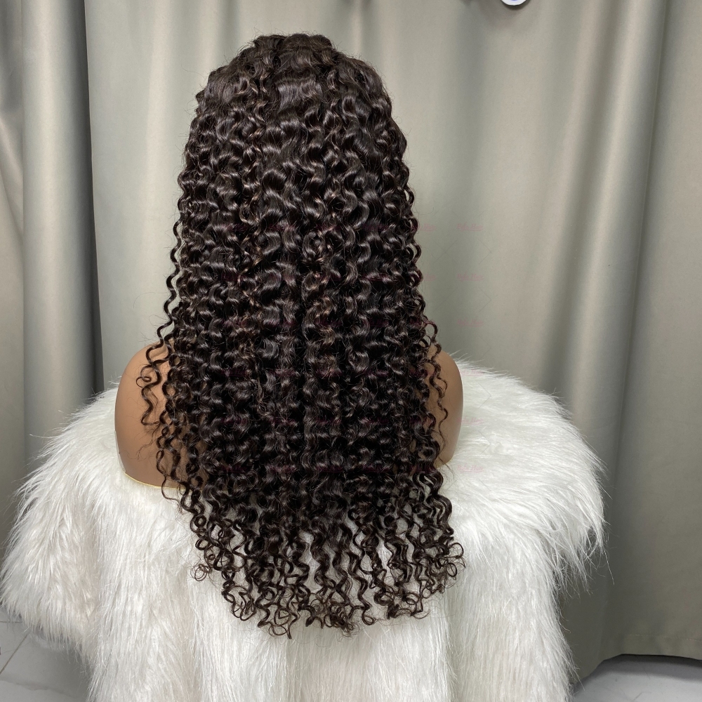 Natural Black 200% Density Virgin Human Hair Wigs Deep Curly Wig 2x6 4x4 5x5 13x4 13x6 360 Lace Wig