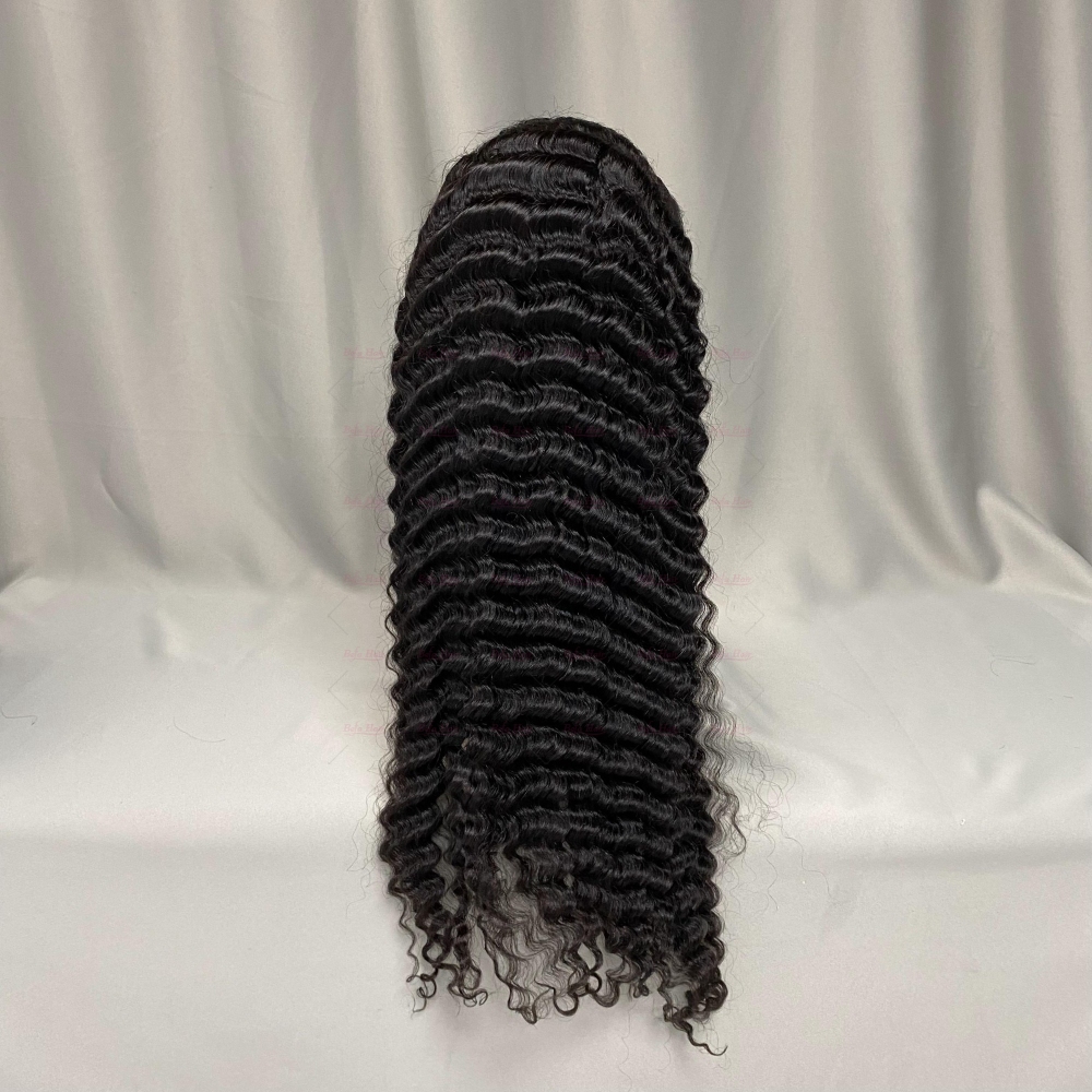 Natural Black 200% Density Virgin Human Hair Wigs Deep Wave Wig 2x6 4x4 5x5 13x4 13x6 360 Lace Wig