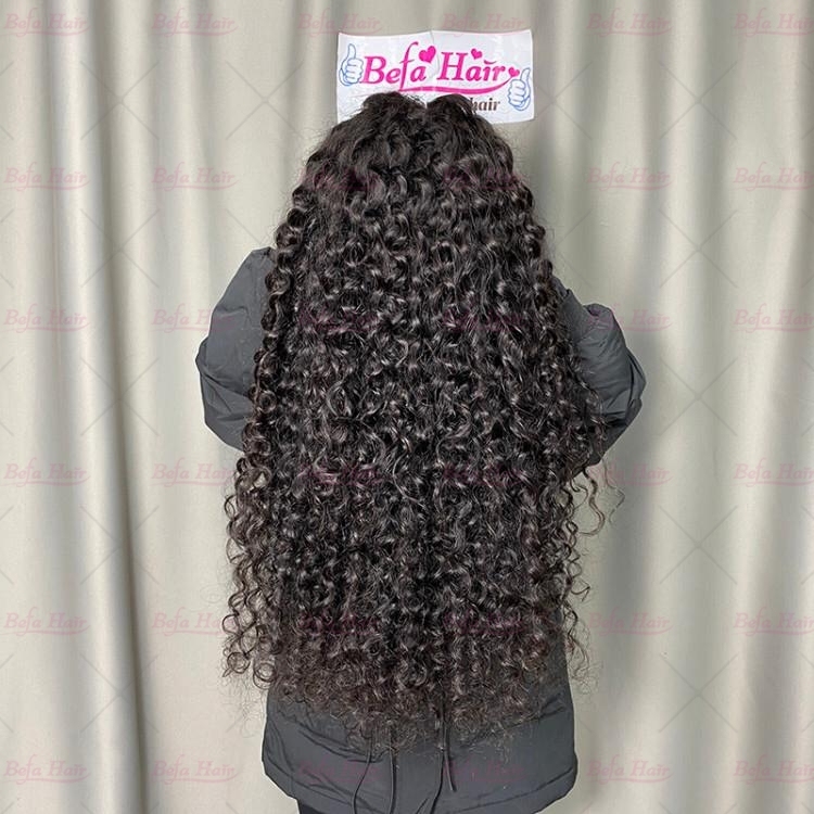 Wholesale 200% Density 4x4 5x5 13x4 13x6 HD Transparent Lace Deep Curl Natural Black Cheap Human Hair Wigs