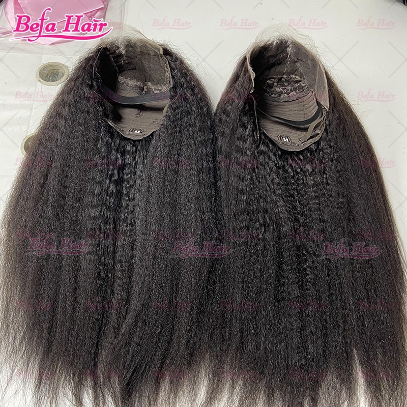 Wholesale 200% Density 4x4 5x5 13x4 13x6 HD Transparent Lace Kinky Straight Natural Black Cheap Human Hair Wigs
