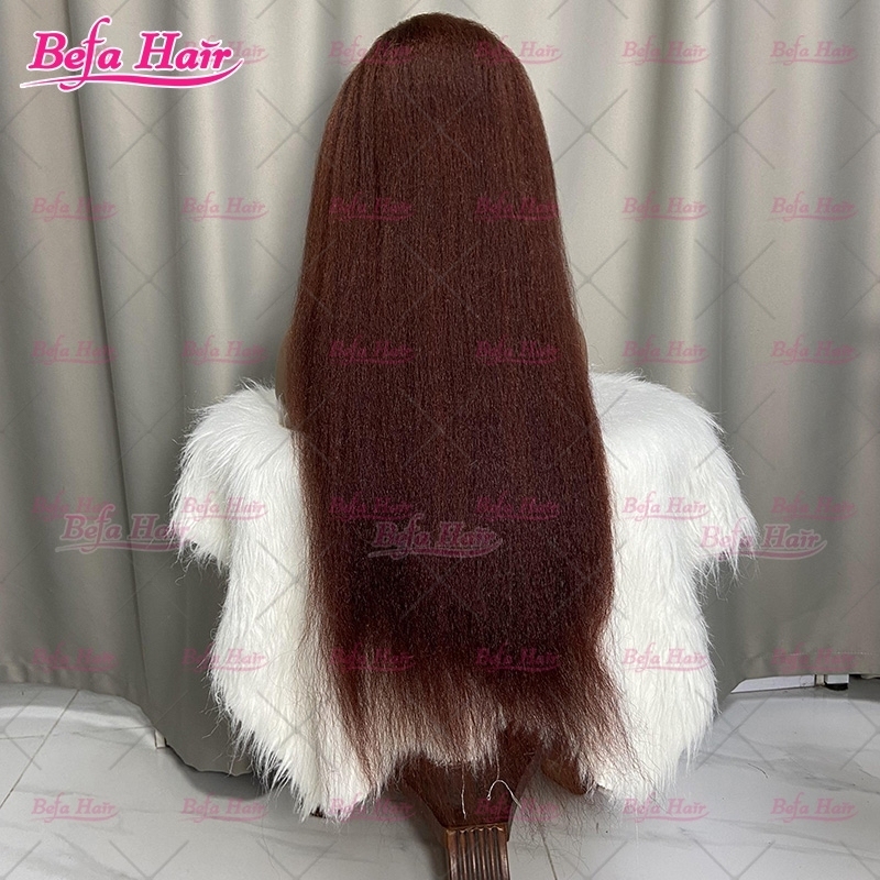 200% Density 1B-Brown Ombre Color Wig 2x6 4x4 5x5 13x4 13x6 360 Transparent Lace Kinky Straight Human Hair Wigs