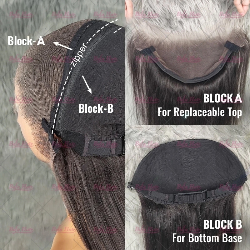 2x6 4x4 5x5 13x4 13x6 HD Transparent Lace Zip Wig 200% Density Natural Black Straight Human Hair Zipper Wig