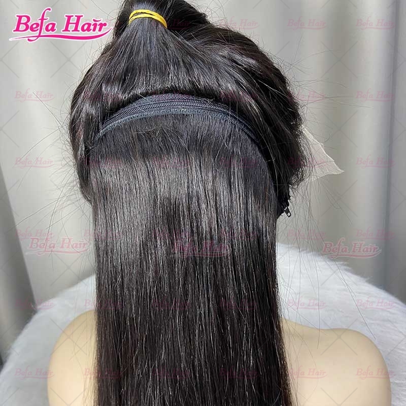 2x6 4x4 5x5 13x4 13x6 HD Transparent Lace Zip Wig 200% Density Natural Black Straight Human Hair Zipper Wig
