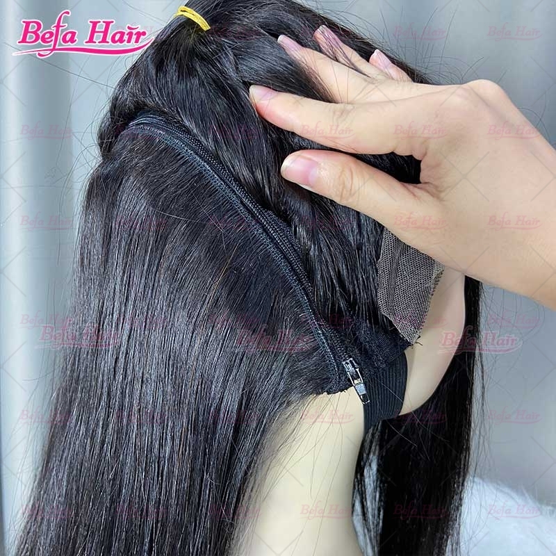 2x6 4x4 5x5 13x4 13x6 HD Transparent Lace Zip Wig 200% Density Natural Black Straight Human Hair Zipper Wig
