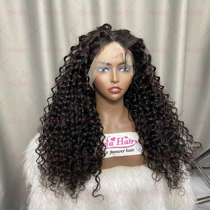 Human Hair Glueless Lace Wigs 5X5 13X4 13X6 Transparent HD Lace Natural Black Deep Curly Hair Wigs Cheap Human Hair Wigs