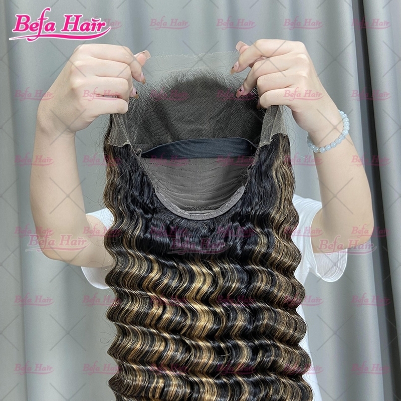 P1b-27 Highlight Color Wig 4x4/ 5x5/ 13x4/ 13x6/ 360 Transparent Lace Deep Wave Wig Human Hair