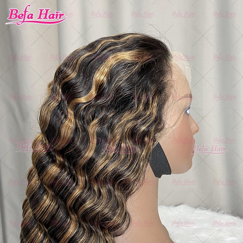 P1b-27 Highlight Color Wig 4x4/ 5x5/ 13x4/ 13x6/ 360 Transparent Lace Deep Wave Wig Human Hair
