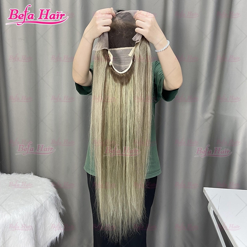 Highlight Color Straight Human Hair Wig 4x4/ 5x5/ 13x4/ 13x6 Transparent Lace 200% Density Piano Color Wig