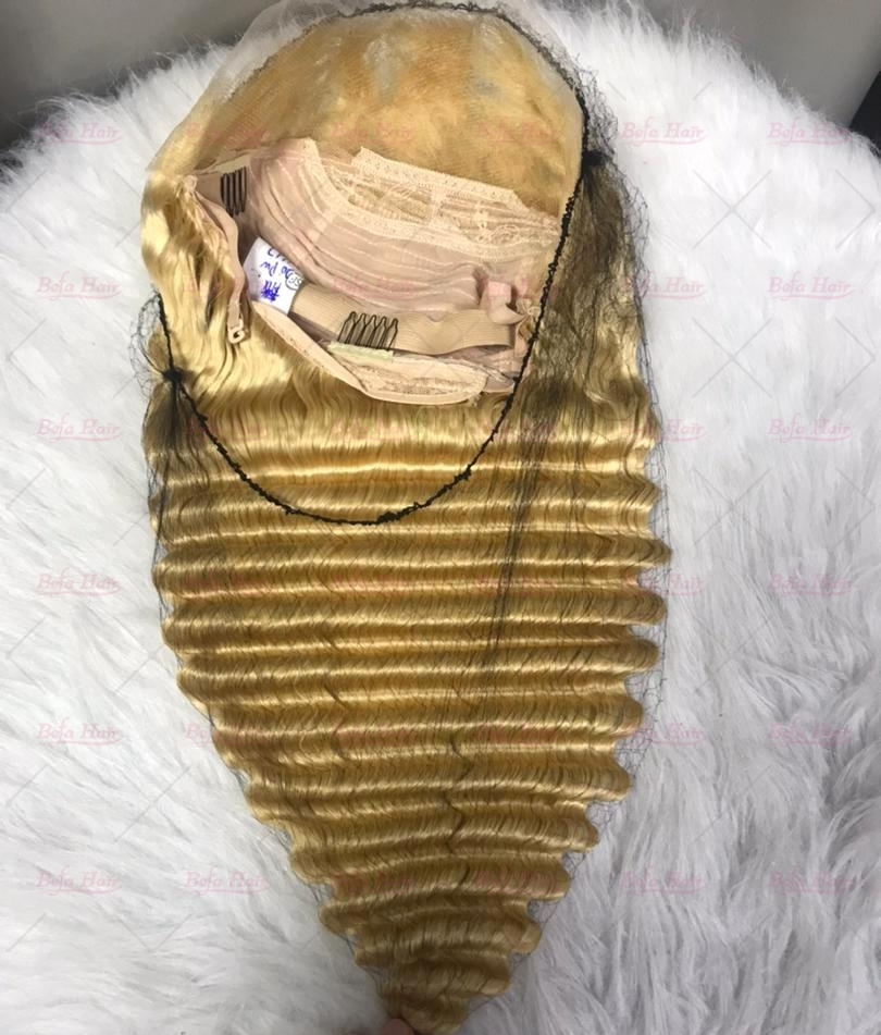 High Quality Honey Blonde 613 Lace Wig HD Transparent 4x4/ 5x5/ 13x4/ 13x6 Lace Blonde Color Deep Wave Human Hair Colored Wigs