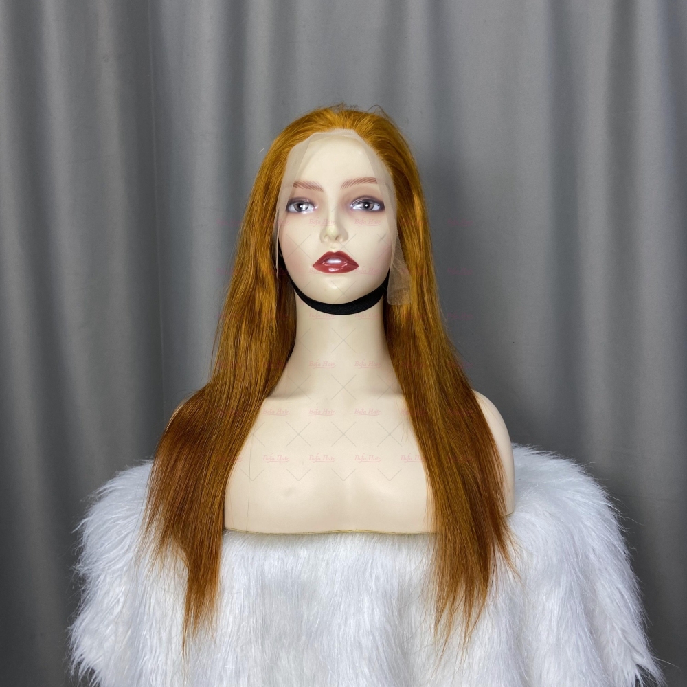Honey Yellow Color Indian Hair 4x4/ 5x5/ 13x4/ 13x6 Transparent Lace Brazilian Hair Wig Straight Human Hair Wigs