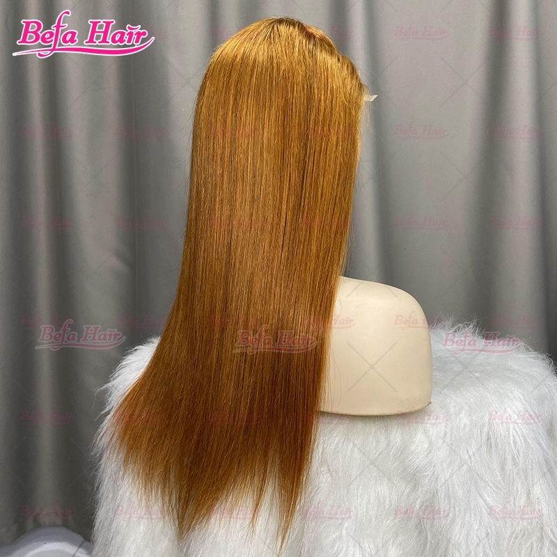 Honey Yellow Color Indian Hair 4x4/ 5x5/ 13x4/ 13x6 Transparent Lace Brazilian Hair Wig Straight Human Hair Wigs