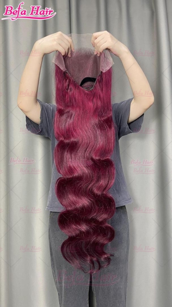 99j Burgundy 4x4/ 5x5/ 13x4/ 13x6 Transparent Human Hair Lace Wigs Body Wave Wig