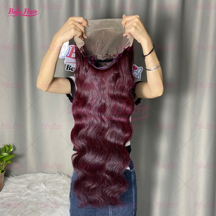 Dark 99J Wig Virgin Hair Body Wave 4x4/ 5x5/ 13x4/ 13x6 HD Transparent Lace Colored Human Hair Wigs