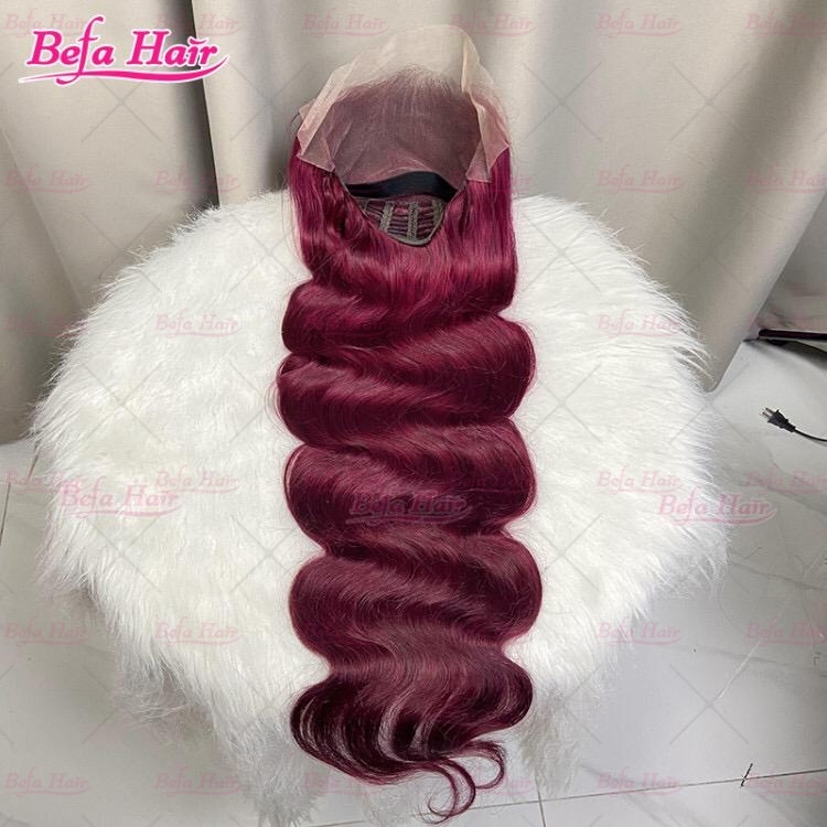 99j Burgundy 4x4/ 5x5/ 13x4/ 13x6 Transparent Human Hair Lace Wigs Body Wave Wig