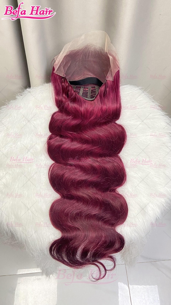 Wear and Go Glueless Wigs Burgundy Hair Color 5x5/ 13x4/ 13x6 Transparent Lace Body Wave Human Hair Wig 99J Wig