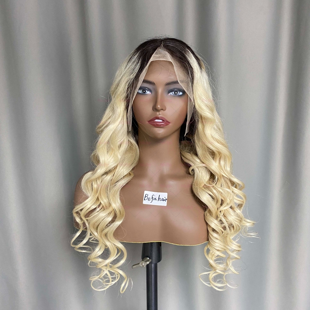 Highlight Color Loose Wave Ombre Blonde Human Hair Wig 4x4/ 5x5/ 13x4/ 13x6  Transparent Lace Ombre Wig