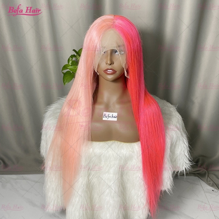 Pink Wigs Human Hair Colorful Wig 4x4/ 5x5/ 13x4/ 13x6 Transparent Lace Highlight Pink Hair Color Wigs Human Hair Lace Front