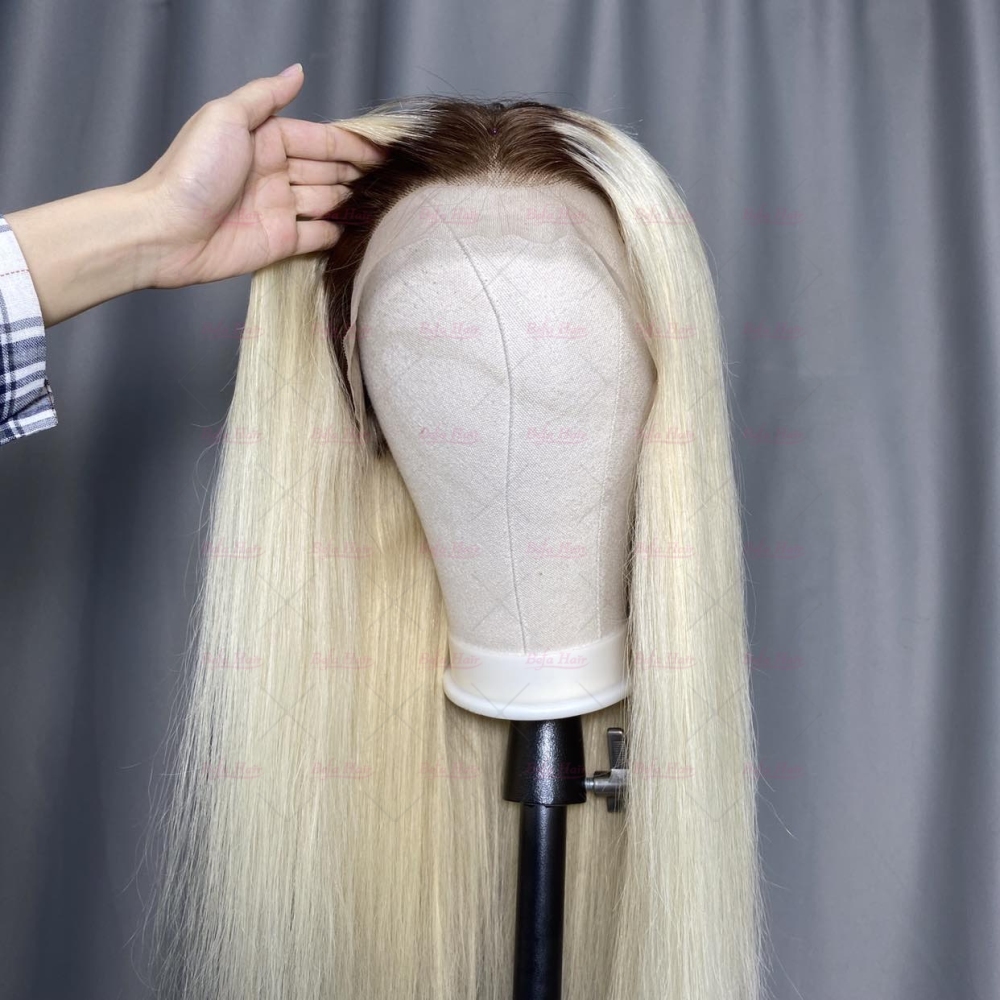 613 Wig Dark Roots Blonde Lace Wigs Human Hair Highlight Wig 4x4/ 5x5/ 13x4/ 13x6 Transparent Lace honey Blonde Human Hair Wig