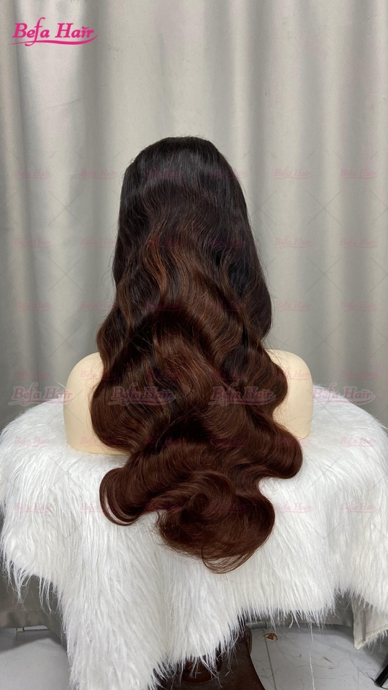 1B-Brown Color Body Wave Wig 4x4/ 5x5/ 13x4/ 13x6/ 360 Transparent Lace Frontal Wigs Ombre Human Hair Wigs