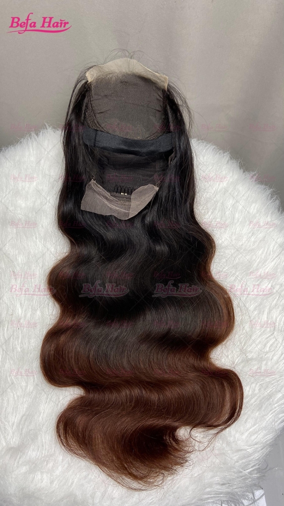 1B-Brown Color Body Wave Wig 4x4/ 5x5/ 13x4/ 13x6/ 360 Transparent Lace Frontal Wigs Ombre Human Hair Wigs