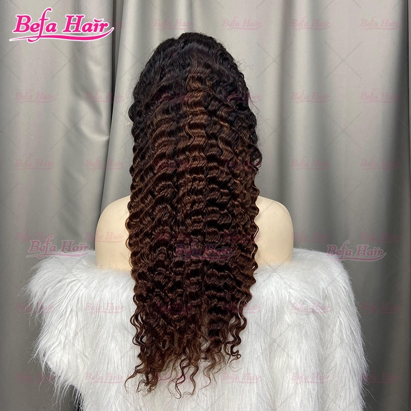 Ombre Human Hair Wigs Deep Wave Frontal Wig 4x4/ 5x5/ 13x4/ 13x6/ 360 Transparent Lace Frontal Wigs Highlight Colors Hair Ombre Wig