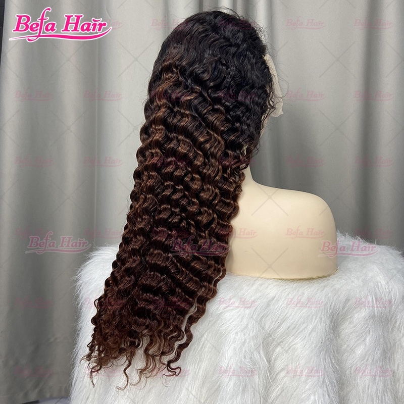 Ombre Human Hair Wigs Deep Wave Frontal Wig 4x4/ 5x5/ 13x4/ 13x6/ 360 Transparent Lace Frontal Wigs Highlight Colors Hair Ombre Wig