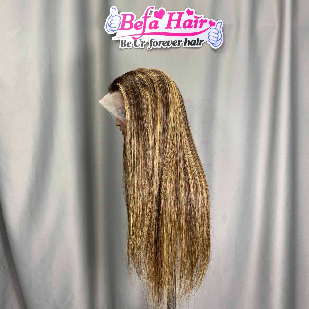Highlight P4-27 Color Human Hair Wigs 4x4/ 5x5/ 13x4/ 13x6 HD/Transparent Lace Straight Brazilian Hair Wigs