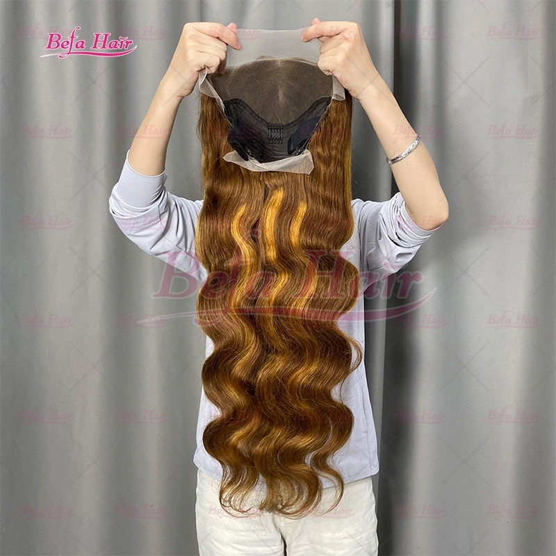 Highlight Piano Color Brown Blond Wig Mink Virgin Hair 4x4/ 5x5/ 13x4/ 13x6 Transparent Lace Body Wave Wig
