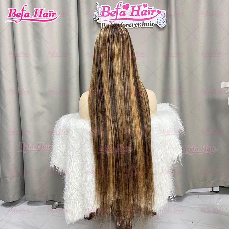 Highlight Piano Color P4-27 Brazilian Virgin Human Hair 4x4/ 5x5/ 13x4/ 13x6 HD/Transparent Lace Straight Human Hair Wig