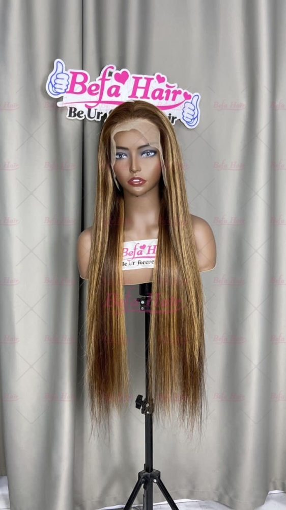 Highlight P4-27 Color Human Hair Wigs 4x4/ 5x5/ 13x4/ 13x6 HD/Transparent Lace Straight Brazilian Hair Wigs