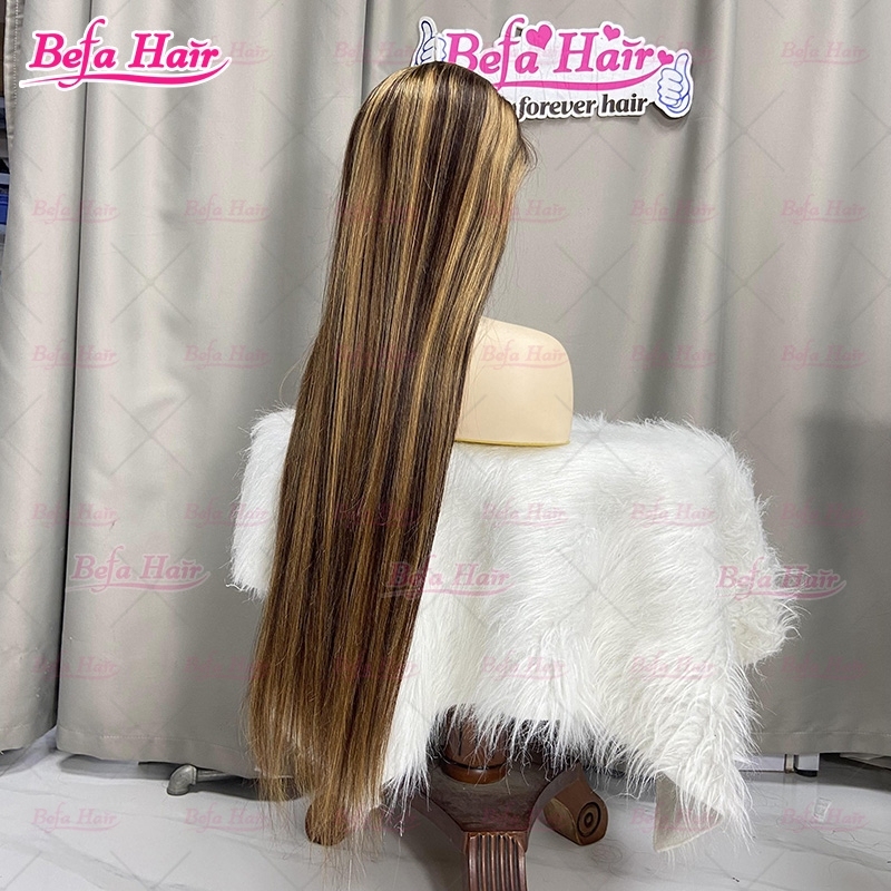 Highlight Piano Color P4-27 Brazilian Virgin Human Hair 4x4/ 5x5/ 13x4/ 13x6 HD/Transparent Lace Straight Human Hair Wig