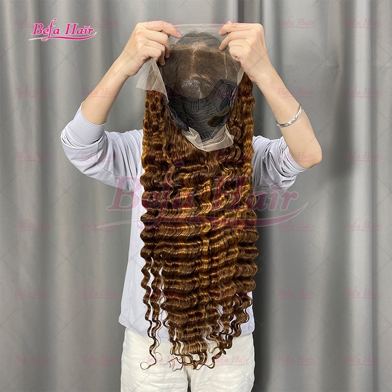 Highlight Piano Color Brown Blond Wig Pre Plucked Color Human Hair Wigs 4x4/ 5x5/ 13x4/ 13x6 Transparent Lace Deep Wave Wig