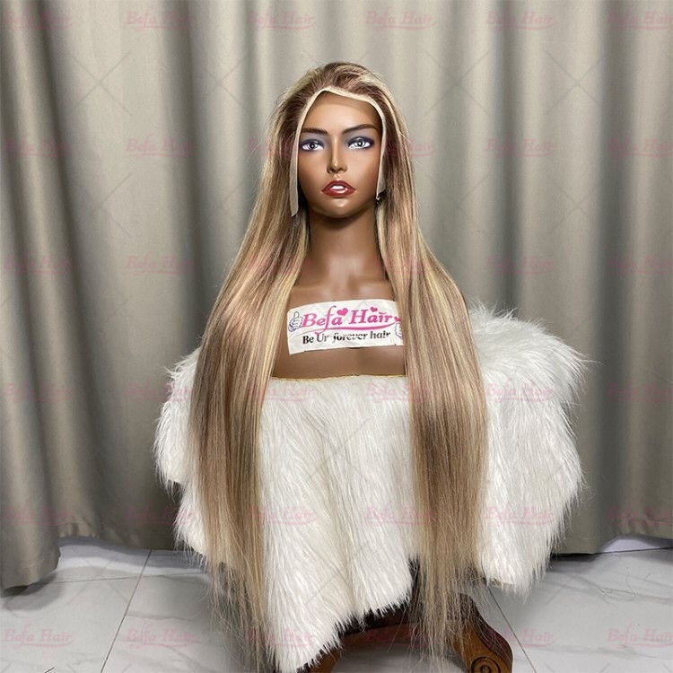 200% Density Colored Human Hair Wigs Highlight Straight Wigs Human Hair 4x4/ 5x5/ 13x4/ 13x6 Transparent Lace Piano Color Hair Wig