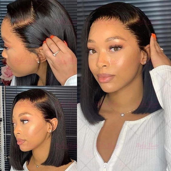Natural Black 200% Density Bob Wig Human Hair Raw Hair Wig 2x6 4x4 5x5 13x4 13x6 360 Lace Bone Straight Bob Wigs