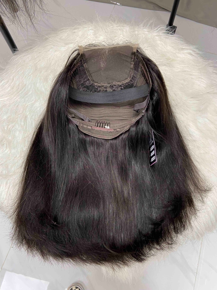 Natural Black 200% Density Bob Wig Human Hair Raw Hair Wig 2x6 4x4 5x5 13x4 13x6 360 Lace Bone Straight Bob Wigs