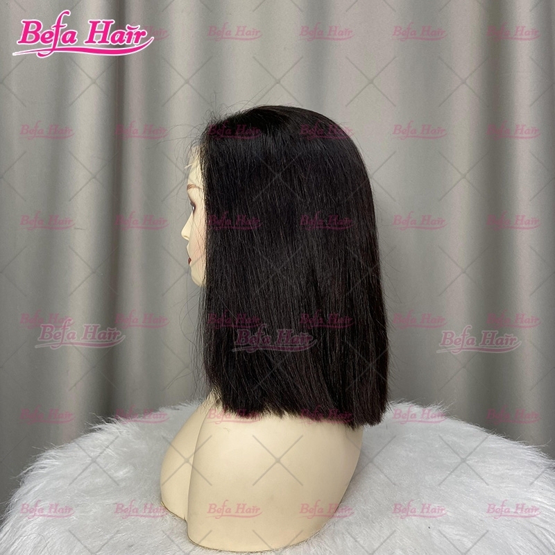 Natural Black 200% Density Bob Wig Human Hair Raw Hair Wig 2x6 4x4 5x5 13x4 13x6 360 Lace Bone Straight Bob Wigs