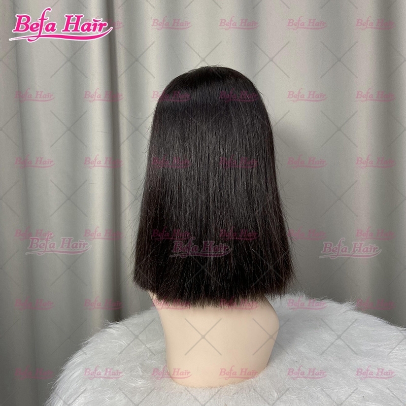 Natural Black 200% Density Bob Wig Human Hair Raw Hair Wig 2x6 4x4 5x5 13x4 13x6 360 Lace Bone Straight Bob Wigs