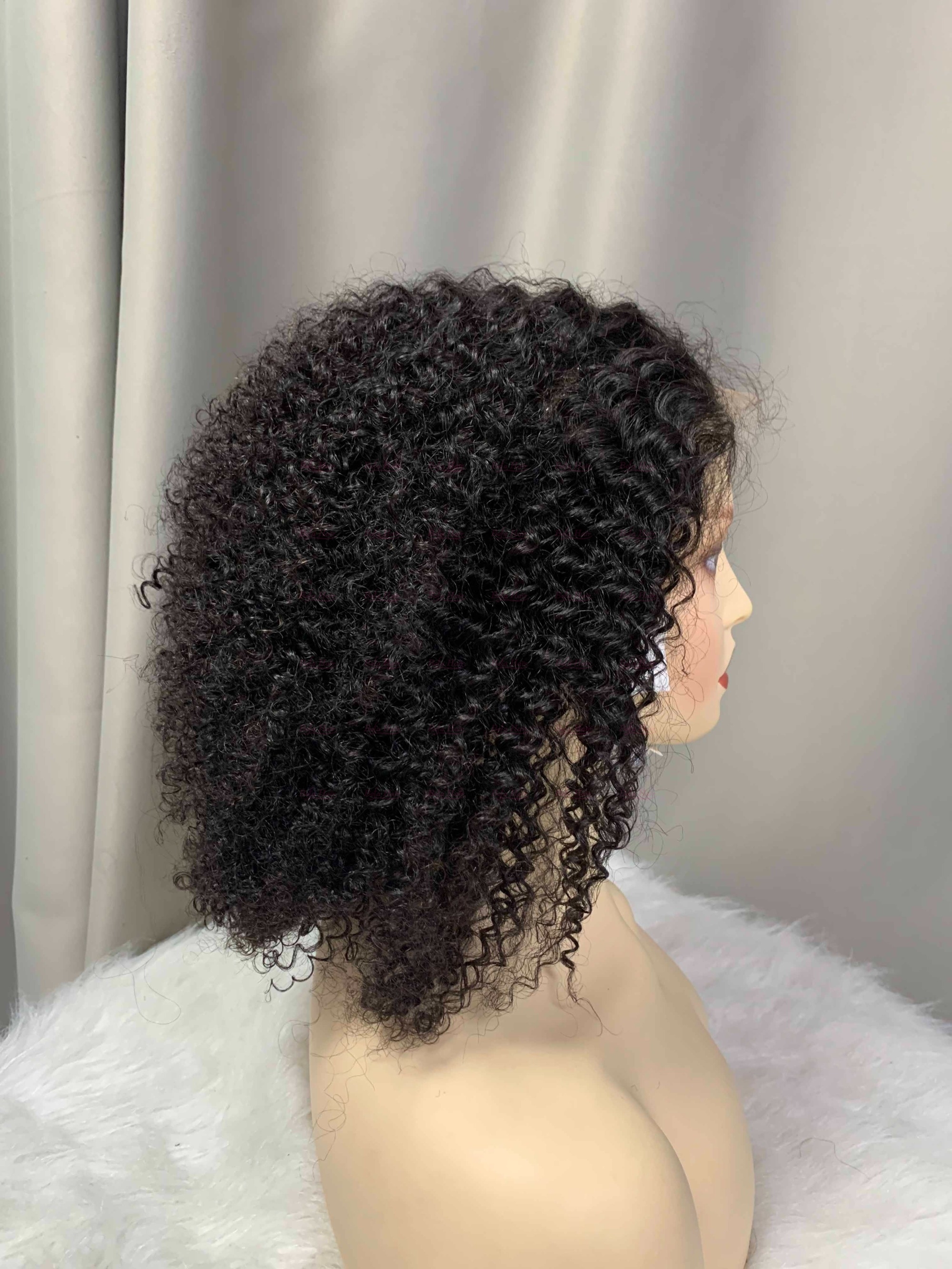Natural Black 200% Density Human Hair Bob Wig Afro Kinky Curly Wig 2x6 4x4 5x5 13x4 13x6 360 Lace Kinky Curly Wig
