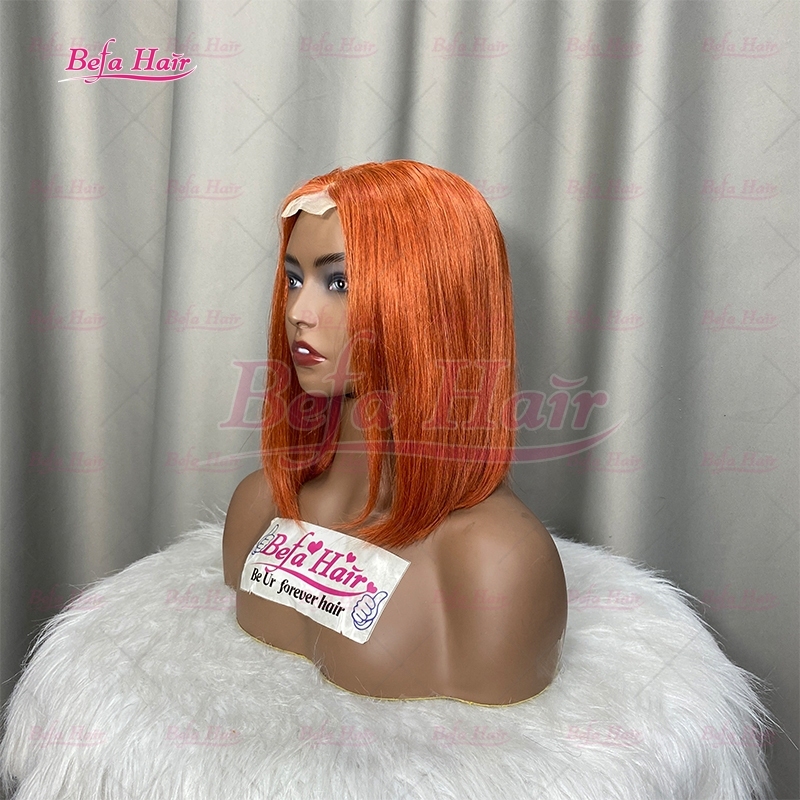 Wholesale Bob Wig Human Hair 350 Color Wig Straight Bob Wigs 4x4 5x5 13x4 13x6 Transparent Lace Orange Hair Wigs