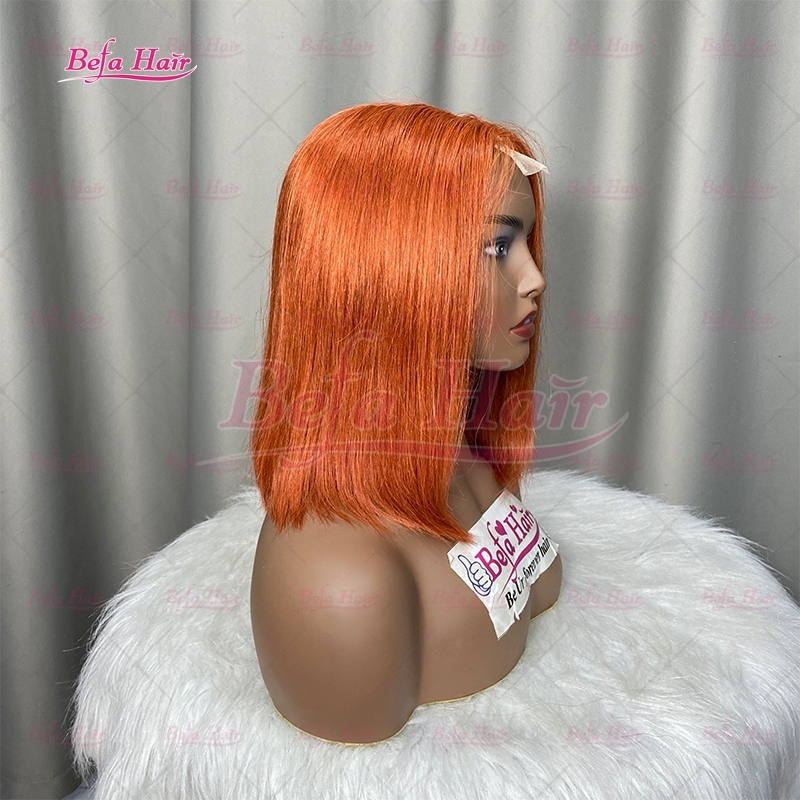 Wholesale Bob Wig Human Hair 350 Color Wig Straight Bob Wigs 4x4 5x5 13x4 13x6 Transparent Lace Orange Hair Wigs