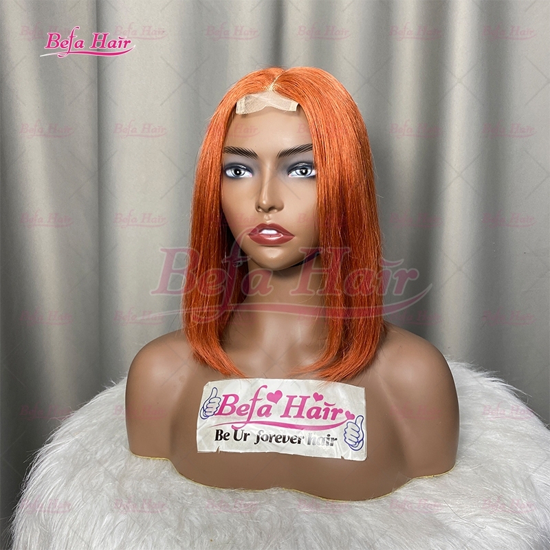 Wholesale Bob Wig Human Hair 350 Color Wig Straight Bob Wigs 4x4 5x5 13x4 13x6 Transparent Lace Orange Hair Wigs