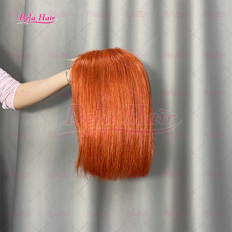 Wholesale Bob Wig Human Hair 350 Color Wig Straight Bob Wigs 4x4 5x5 13x4 13x6 Transparent Lace Orange Hair Wigs