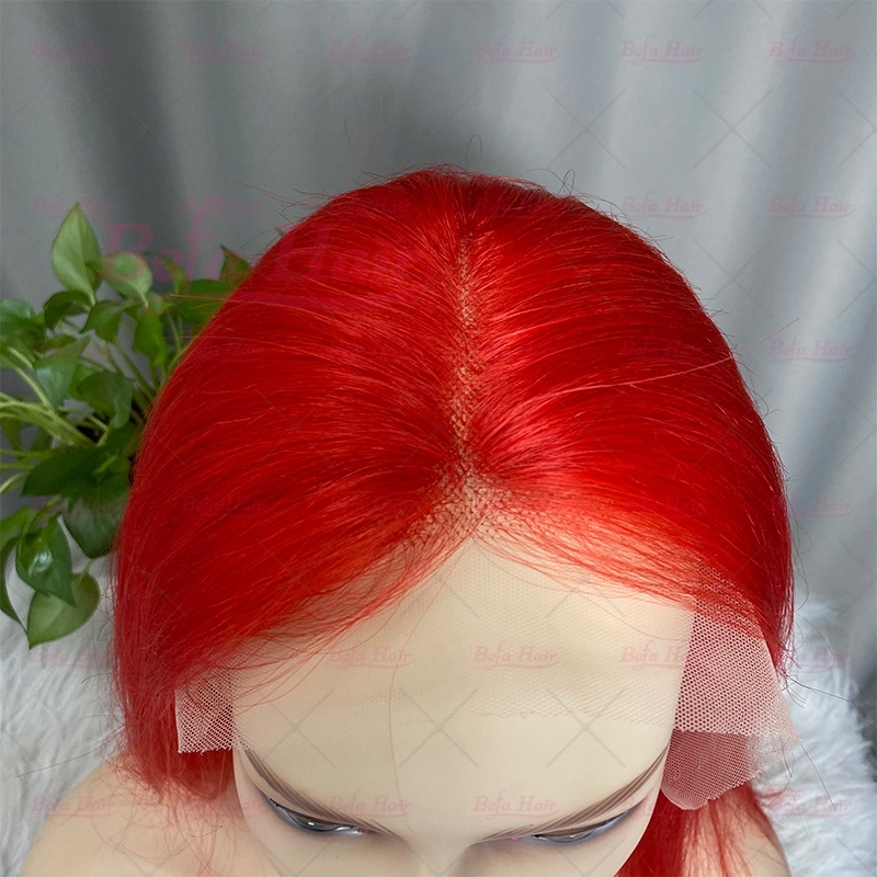 Wholesale Colored Bob Wigs Peruvian Human Hair Red Wig Short Hair 4x4 5x5 13x4 13x6 Transparent Lace Wigs