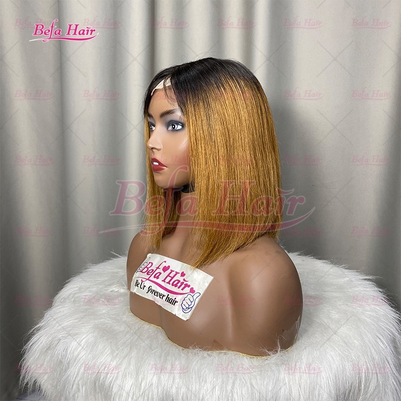Wholesale 1b/27# Colored Bob Wigs Ombre Human Hair Vietnamese Raw Hair Wigs 4x4 5x5 13x4 13x6 Transparent Lace Two Color Wigs