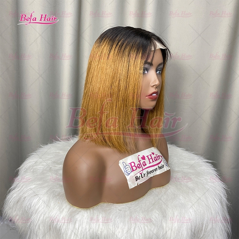 Wholesale 1b/27# Colored Bob Wigs Ombre Human Hair Vietnamese Raw Hair Wigs 4x4 5x5 13x4 13x6 Transparent Lace Two Color Wigs