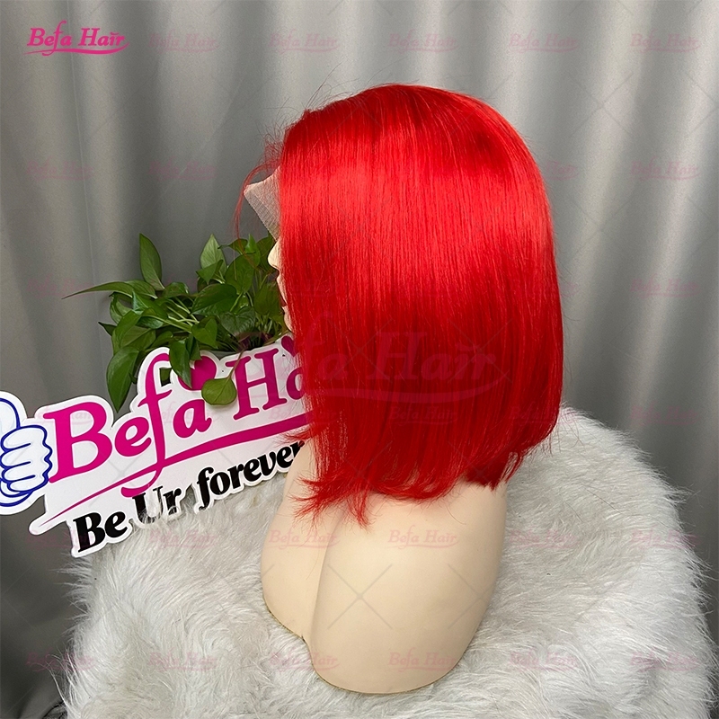 Wholesale Colored Bob Wigs Peruvian Human Hair Red Wig Short Hair 4x4 5x5 13x4 13x6 Transparent Lace Wigs